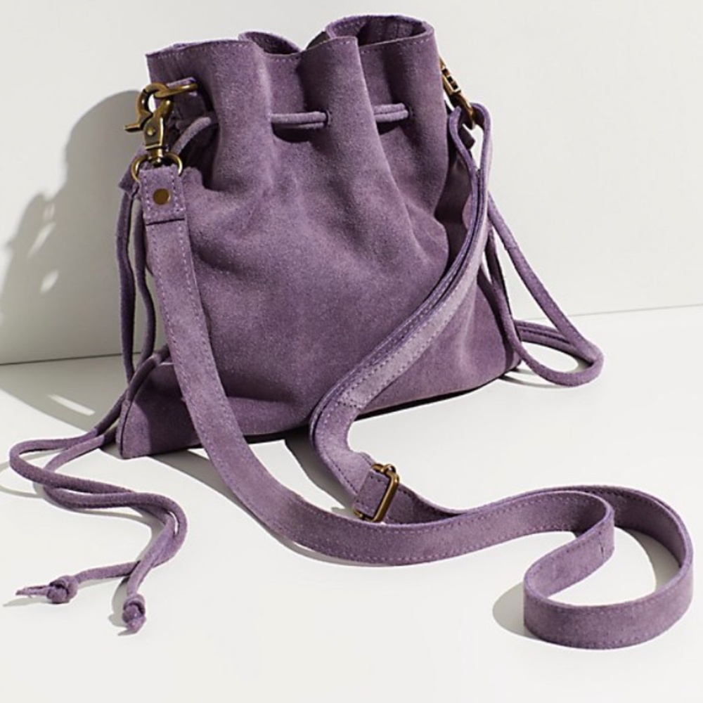 Free People Billie Suede Crossbody Bag Dusty Lilac